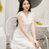 Đầm xòe A phối cổ nơ
