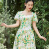 Đầm xòe cổ vuông tay chuông