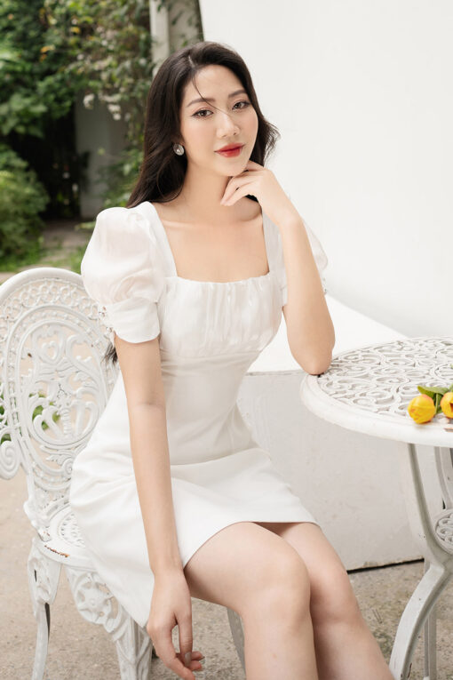 Đầm A nhúm ly phối tơ