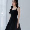 Đầm xòe xếp ly hông nơ ngực