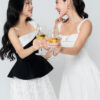 Đầm xòe xếp ly hông nơ ngực
