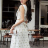 Đầm sát nách buộc nơ sau