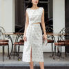 Đầm sát nách buộc nơ sau