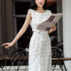 Đầm sát nách buộc nơ sau