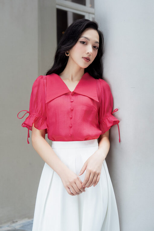 SM lá cổ to tay xếp bèo