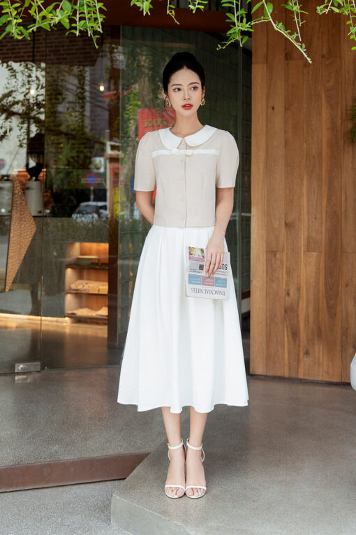 Chân váy xòe xếp ly sườn