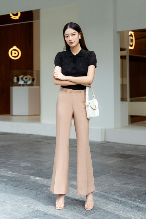 Quần loe cạp to đính cúc