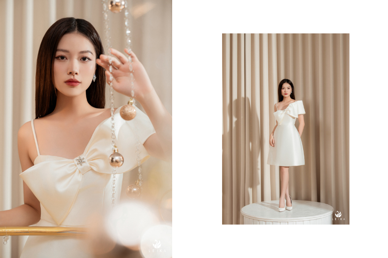 Đầm party 2 dây nơ ngực Đầm party 2 dây nơ ngực