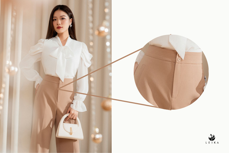Quần suông cạp to túi cơi giả