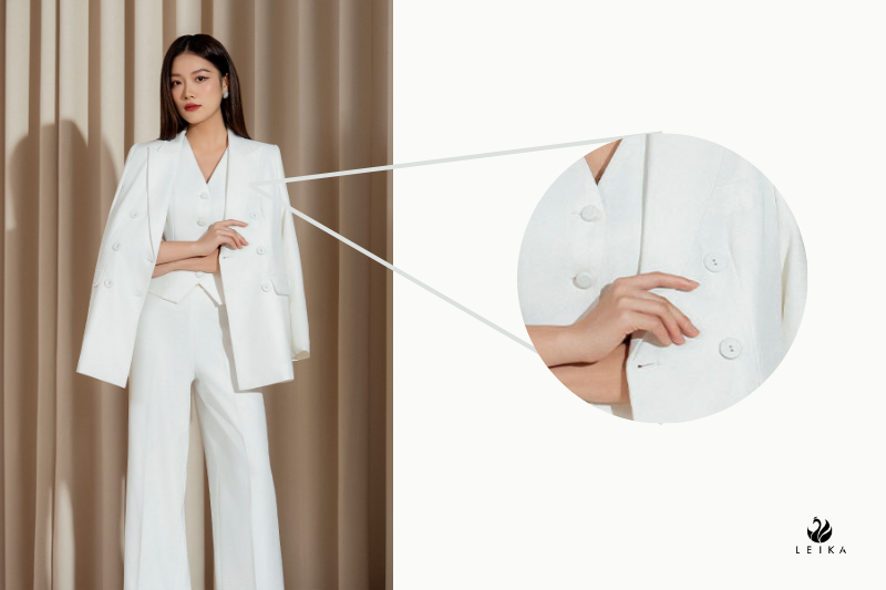 Vest suông cổ cách điệu