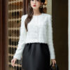 Áo kiểu croptop text ô kim tuyến