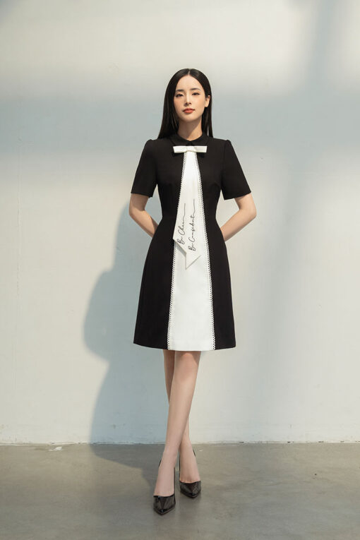 Váy công sở cổ xếp kiểu đầm đen dự tiệc dáng dài xòe xinh đẹp trẻ trung  thanh lịch kín đáo Miyu Clothing - Tìm Voucher