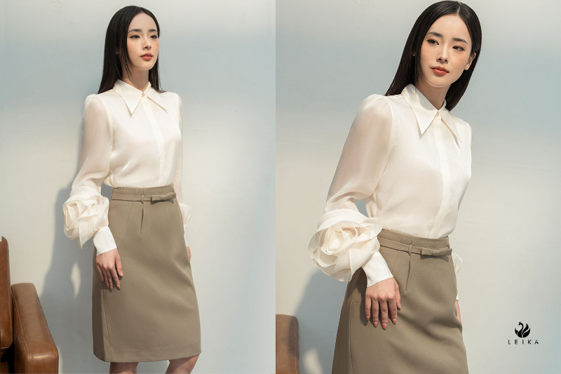 Chân váy ôm đai kẹp sườn túi giả