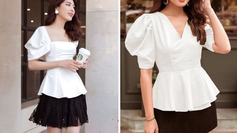 Áo Peplum Tay Phồng