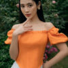 Áo kiểu CT croptop bèo cổ