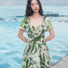 Đầm maxi khoen ngực tùng xoè