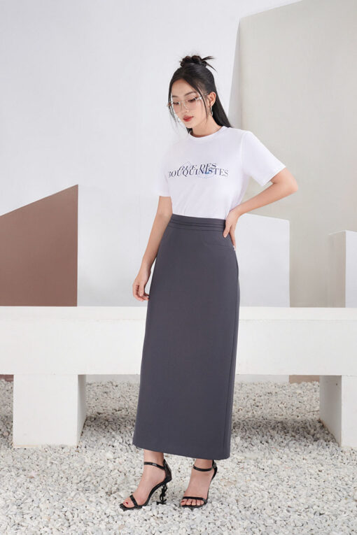 Chân váy suông dài bấu cạp