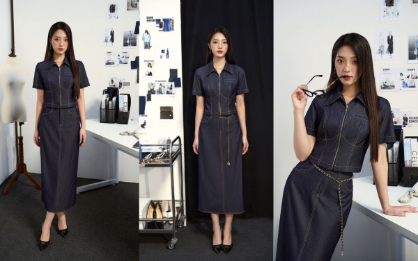 CV giả jeans diễu chỉ khoá moi