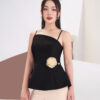 Áo kiểu 2 dây peplum eo cài hoa
