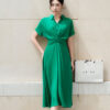 Đầm xoè xoắn eo tay lơ vê