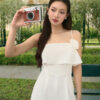 Jumpsuit 2 dây đính hoa ngực, quần suông