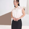 Sơ mi SN croptop vai chờm