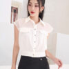 Sơ mi SN croptop vai chờm