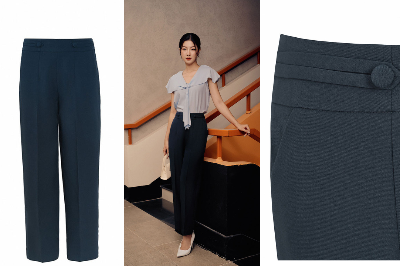 Quần baggy cạp TT dây đính cúc