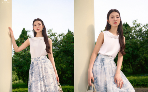 Sơ mi SN cổ giếng đính hoa