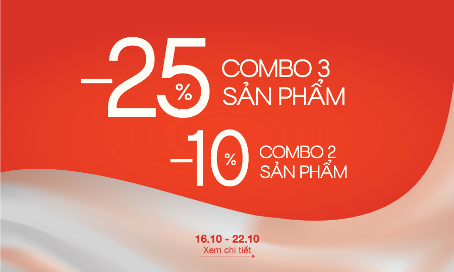 Giảm 25% cho combo 3 sản phẩm