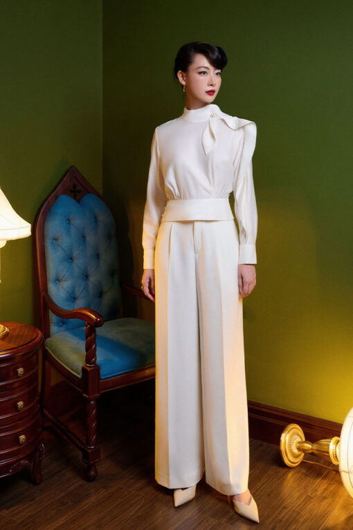 Quần suông cạp rời khoá moi xếp ly TT