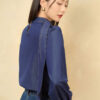 Sơ mi DT giả bò diễu chỉ cổ tàu buộc dây