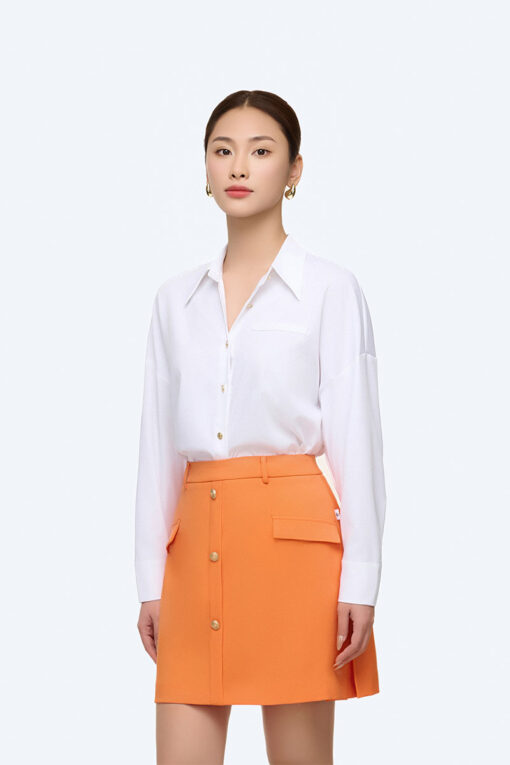 Chân váy A nẹp giả xếp ly sườn