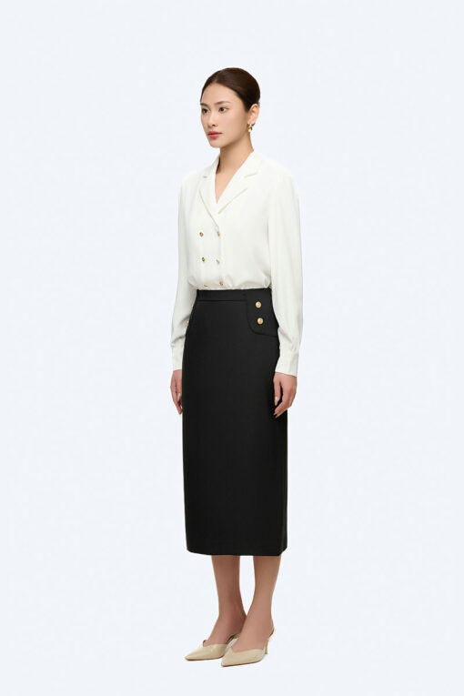 Chân váy suông cần kẹp lé hông TT