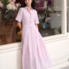 Đầm sơ mi diễu ly nẹp giả
