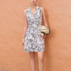 Đầm xoè SN cổ 2 ve xếp ly eo