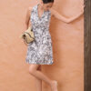 Đầm xoè SN cổ 2 ve xếp ly eo