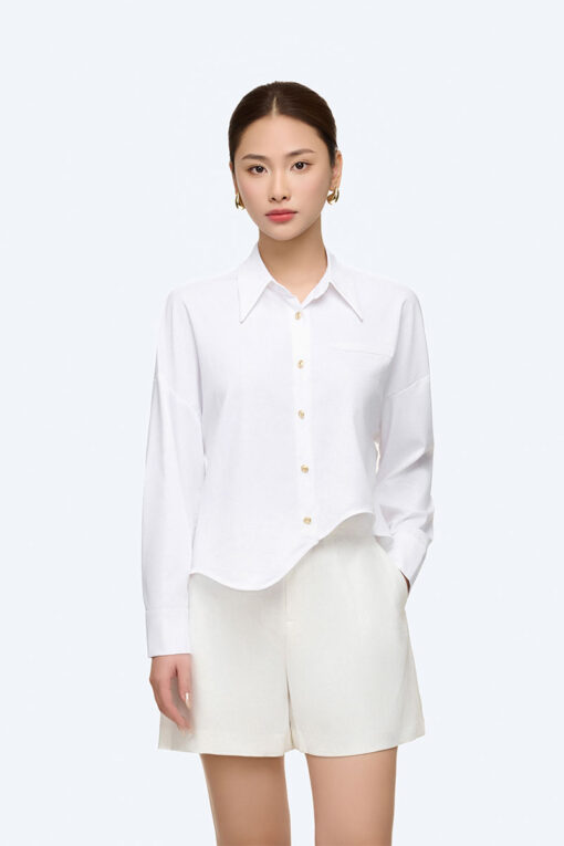 Sơ mi DT cơi giả túi gấu lượn sóng