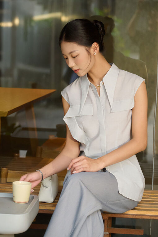 Sơ mi SN bèo 1 bên đai eo sau