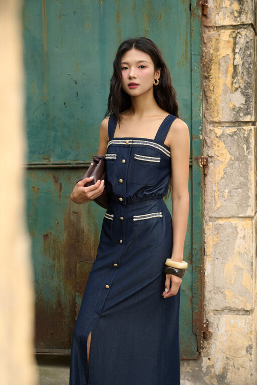 Áo kiểu 2 dây chun gấu, đè dây trang trí