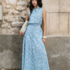 Đầm maxi SN buộc nơ eo sau