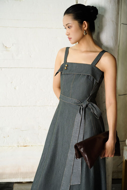 Đầm xoè 2 dây ngực bong