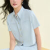 Áo kiểu CT croptop diễu chỉ giả túi ngực