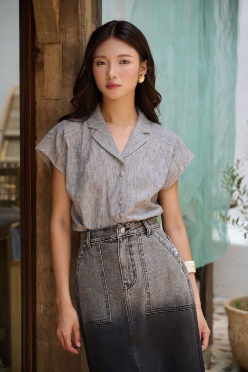 Sơ mi CT nẹp cúc đôi cổ 2 ve