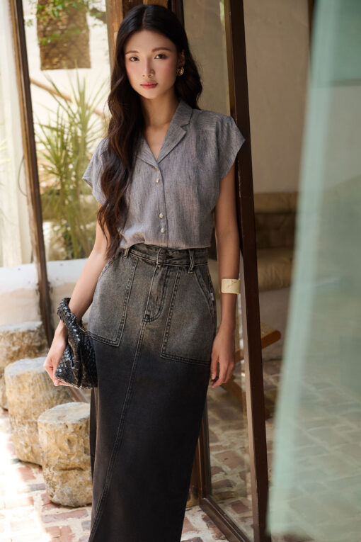 Sơ mi CT nẹp cúc đôi cổ 2 ve