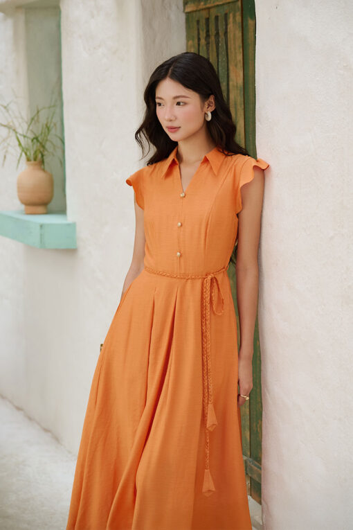 Đầm xoè xếp ly đai tết cổ đức V