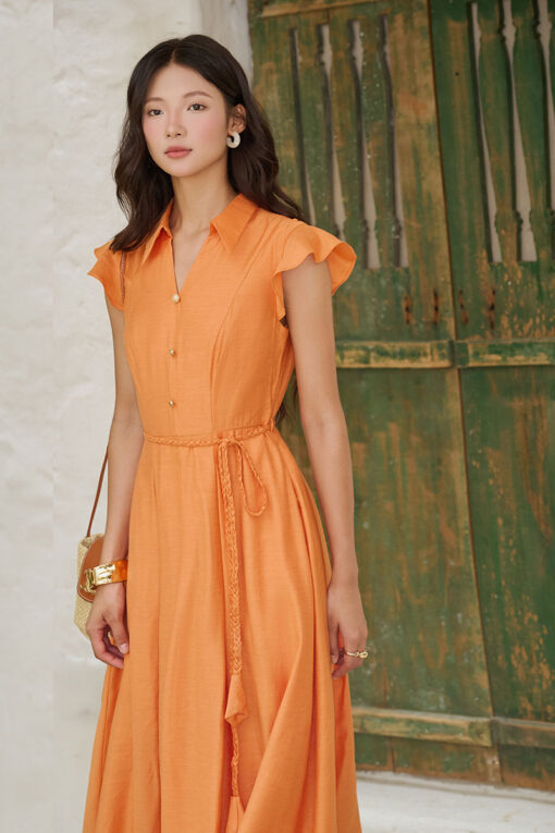 Đầm xoè xếp ly đai tết cổ đức V