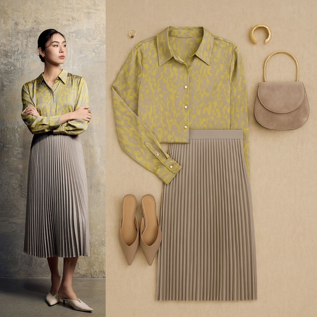 Chân váy xoè dập ly quạt chân váy xòe