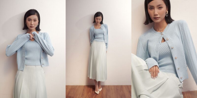 Sơ mi cổ Đức là gì? 5 cách mix&match giúp quý cô tự tin khẳng định phong cách phối đồ với áo cardigan nữ