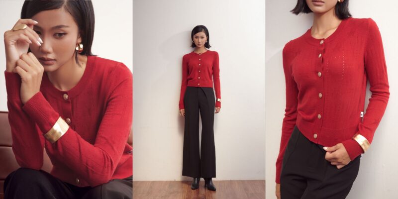 Sơ mi cổ Đức là gì? 5 cách mix&match giúp quý cô tự tin khẳng định phong cách phối đồ với áo cardigan nữ
